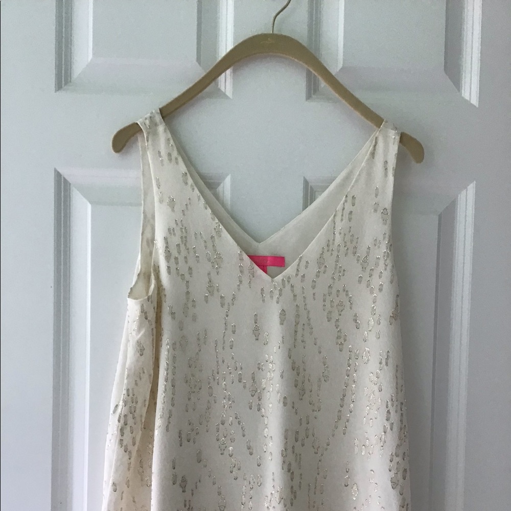 Lilly Pulitzer  Florin Silk V-Neck Tank Top